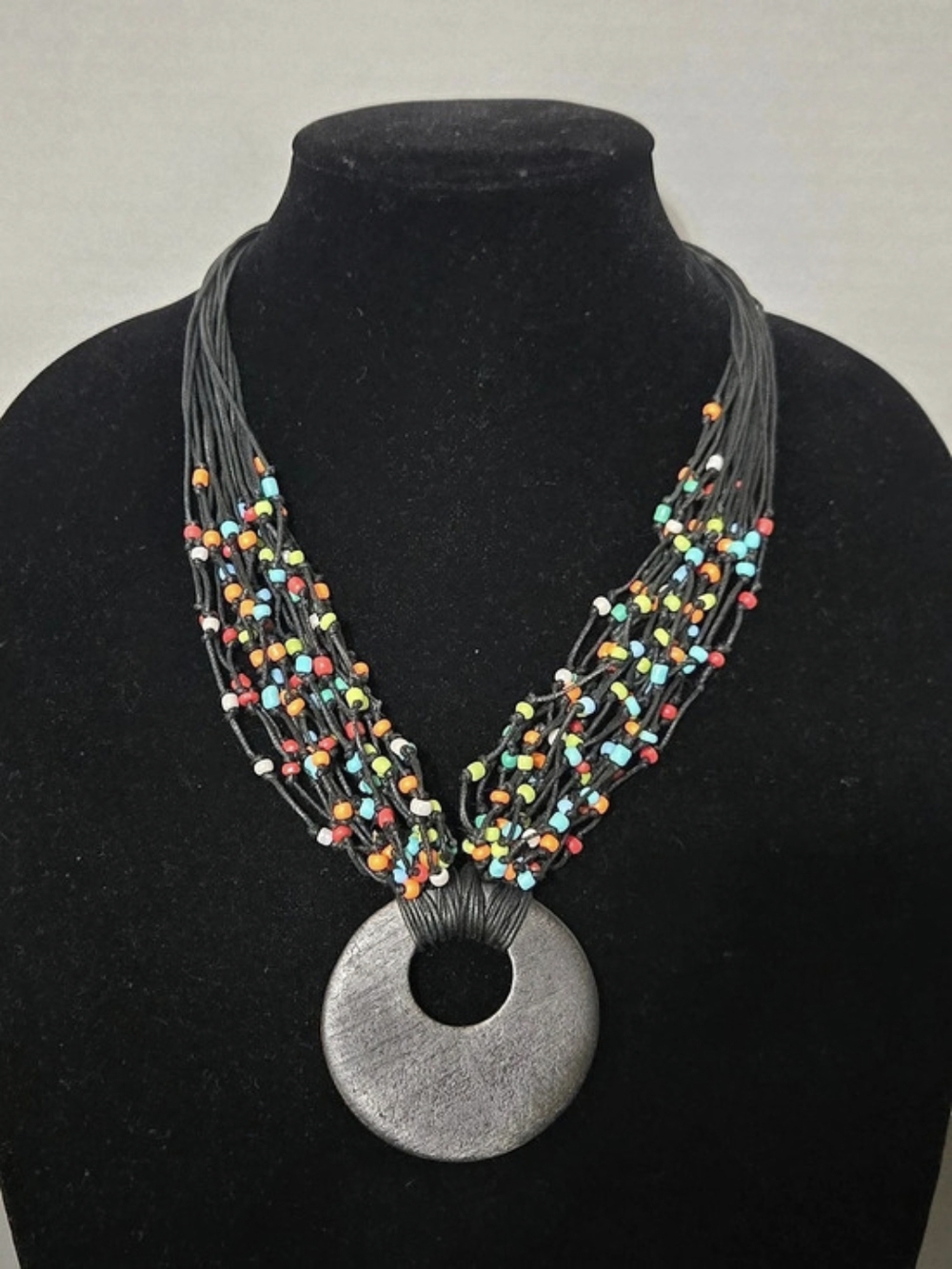 Liz Claiborne Multicolor Beaded Pendant Necklace